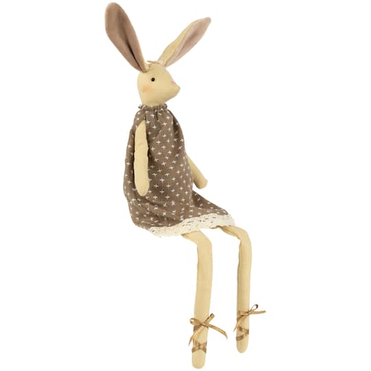 12" Long Legged Sitting Ballerina Girl Bunny Easter Figure